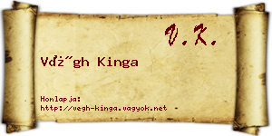 Végh Kinga névjegykártya